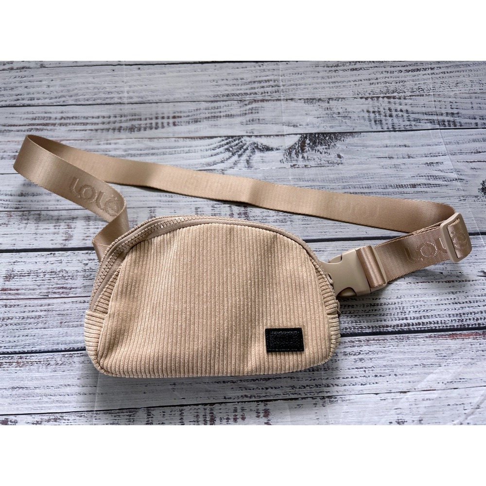 Lole‎ Corduroy Belt Bag Women Tan Adjustable Strap